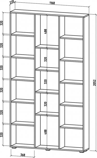Стеллаж Эльбрус-3 дуб молочный