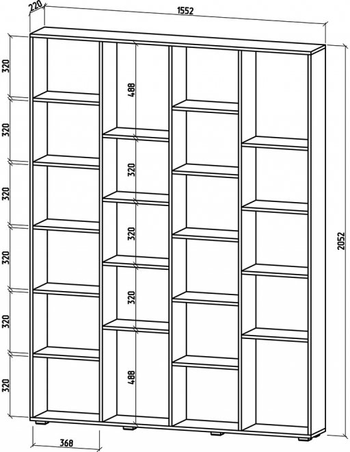 Стеллаж Эльбрус-4 дуб апрель тёмный