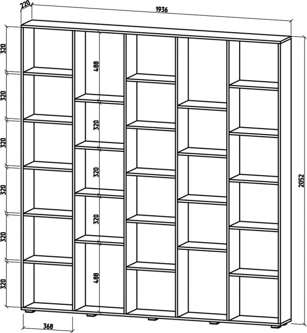 Стеллаж Эльбрус-5 дуб апрель тёмный