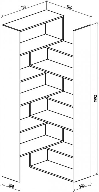 Стеллаж Фрегат-2 дуб золотистый