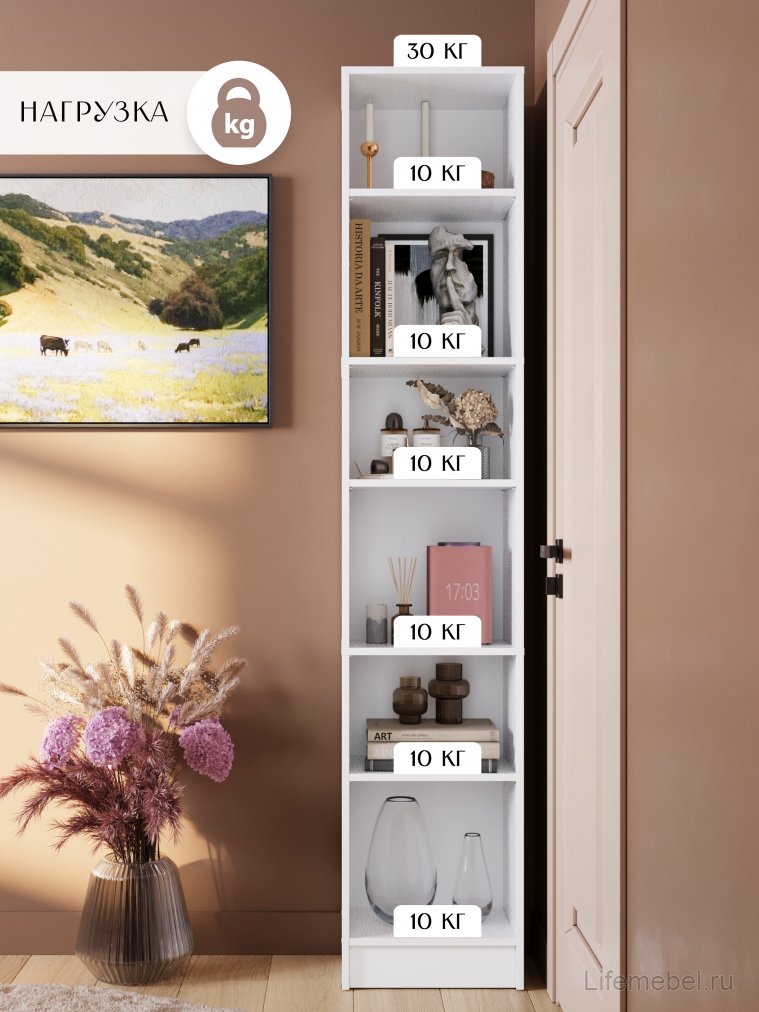 Стеллаж Hardy лдсп белый