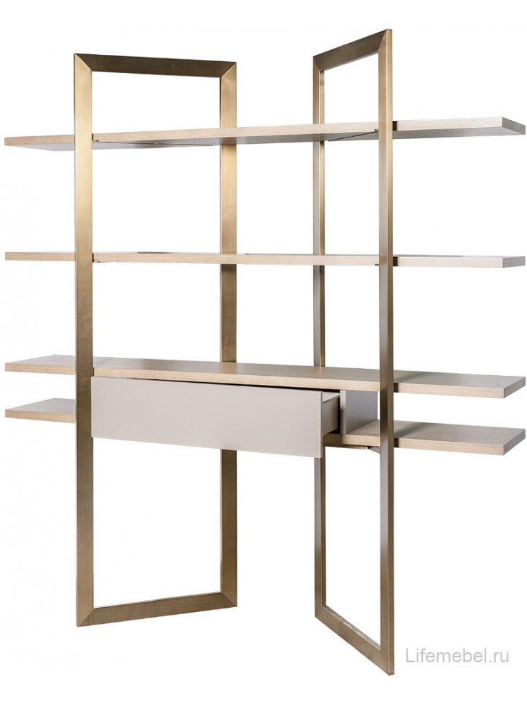 Стеллаж Кроссинг светлый дуб / золото