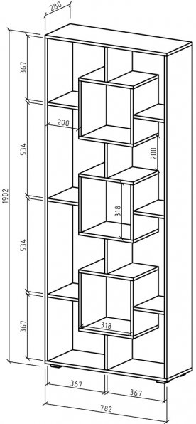 Стеллаж Квадро-1 дуб сонома / белый