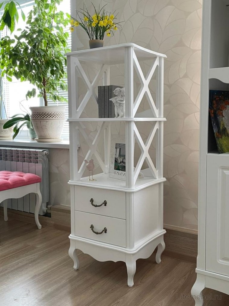 Стеллаж Малонн Ави белый 2 полки