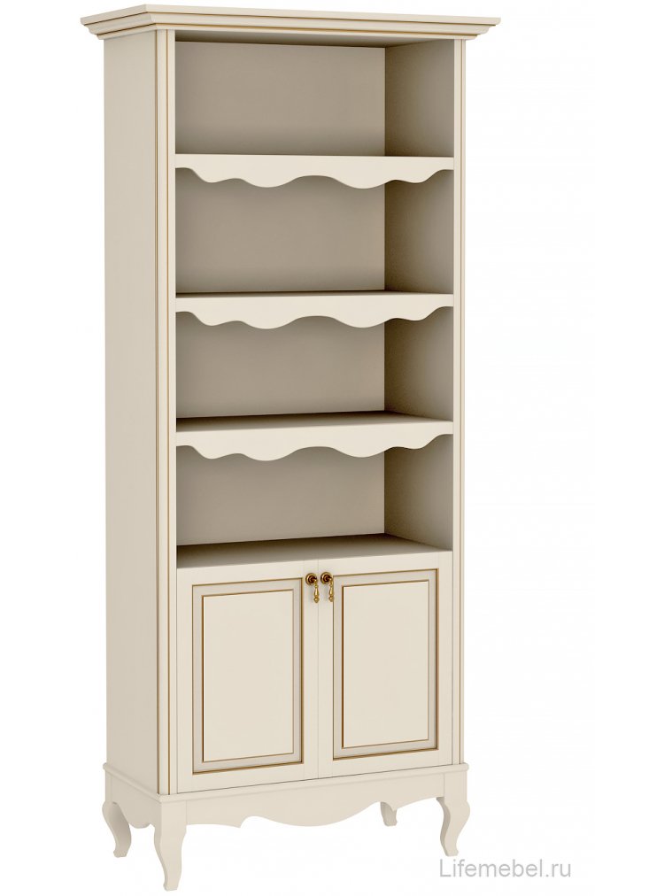 Стеллаж Малонн Ави белый с дверцами