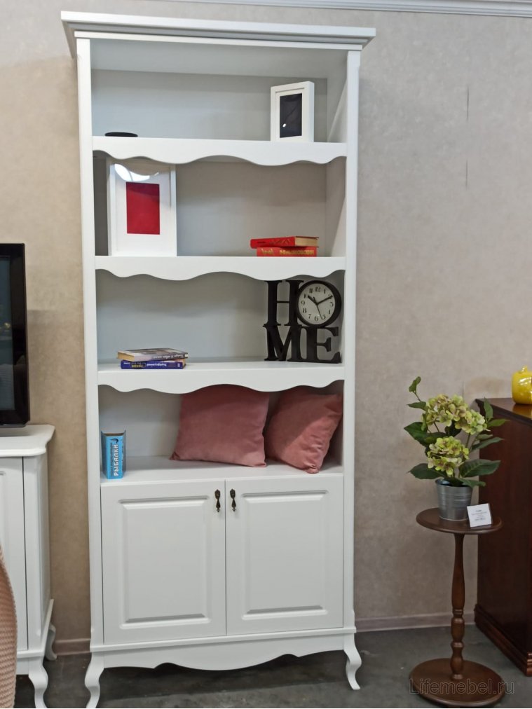 Стеллаж Малонн Ави белый с дверцами