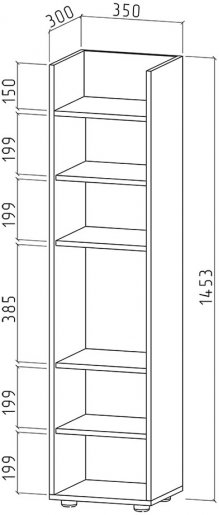 Стеллаж Остин-1 дуб апрель темный