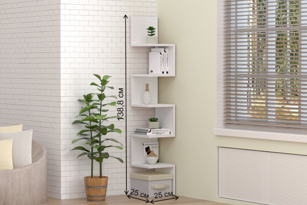 Стеллаж угловой белый