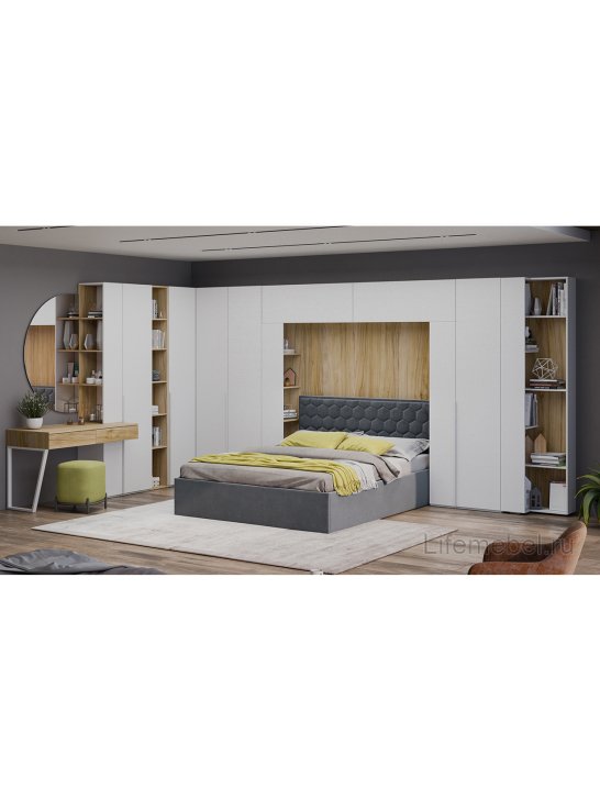 Стеллаж Порто ТД-393.07.26 белый жемчуг / яблоня беллуно / белый софт