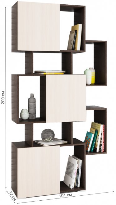Стеллаж Ромео-9 венге / дуб молочный