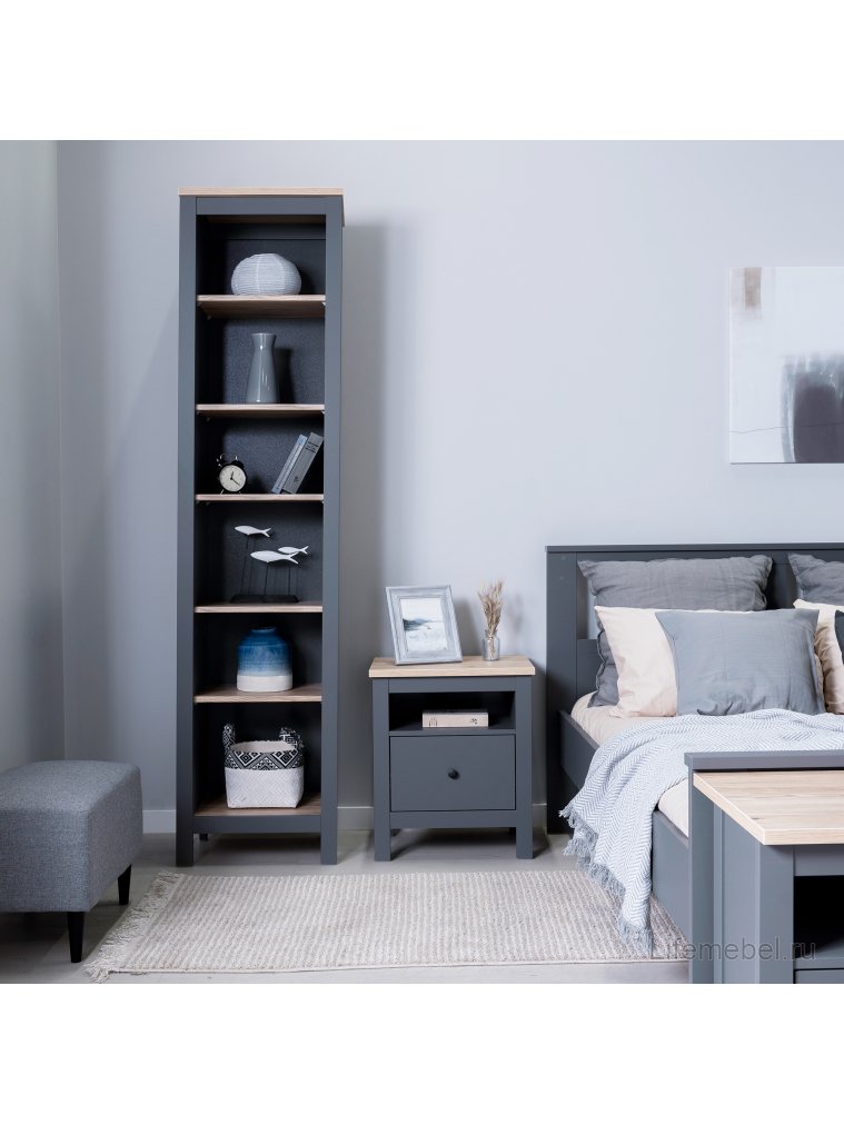 Стеллаж Сага 50 серый / ясень