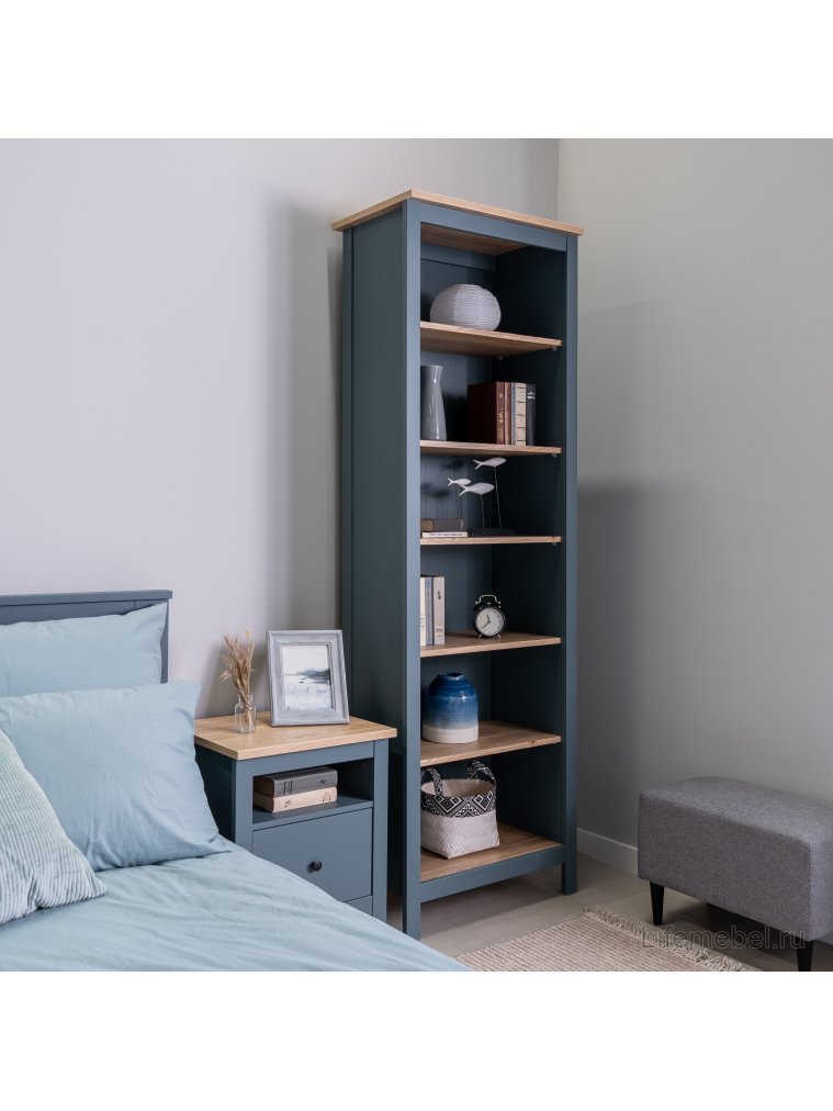 Стеллаж Сага 70 бирюзовый / ясень