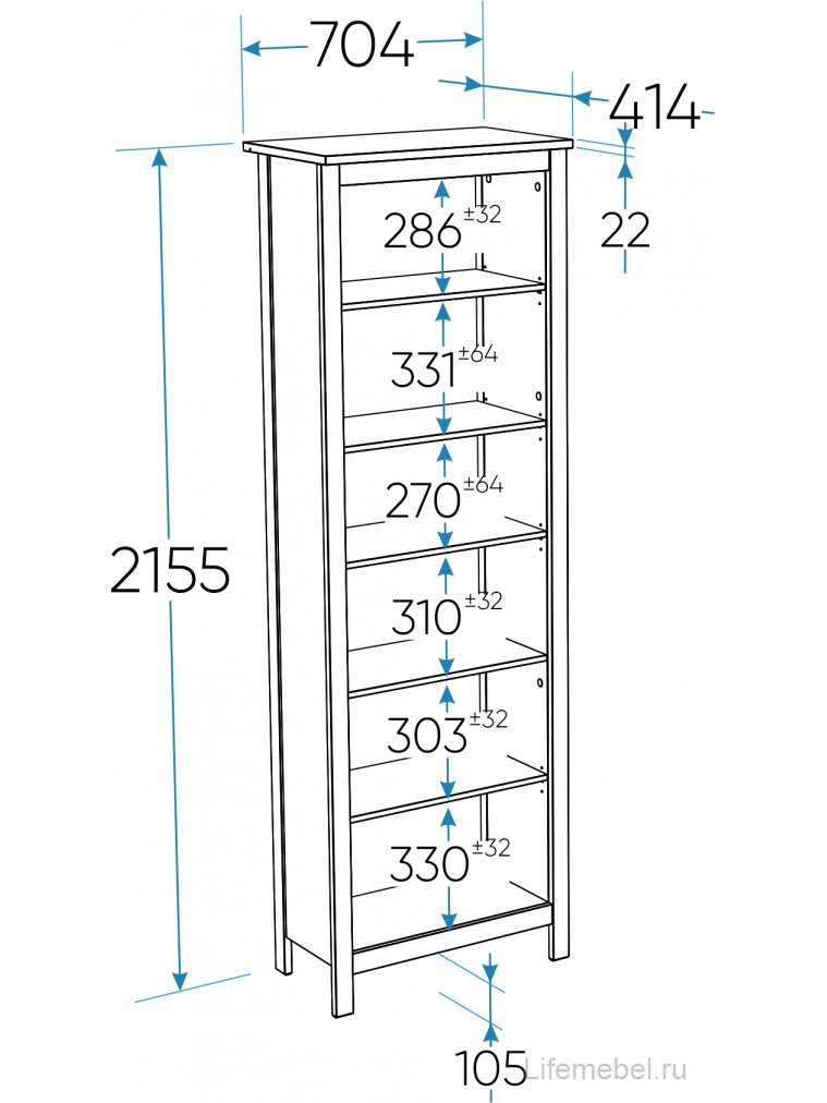 Стеллаж Сага 70 серый