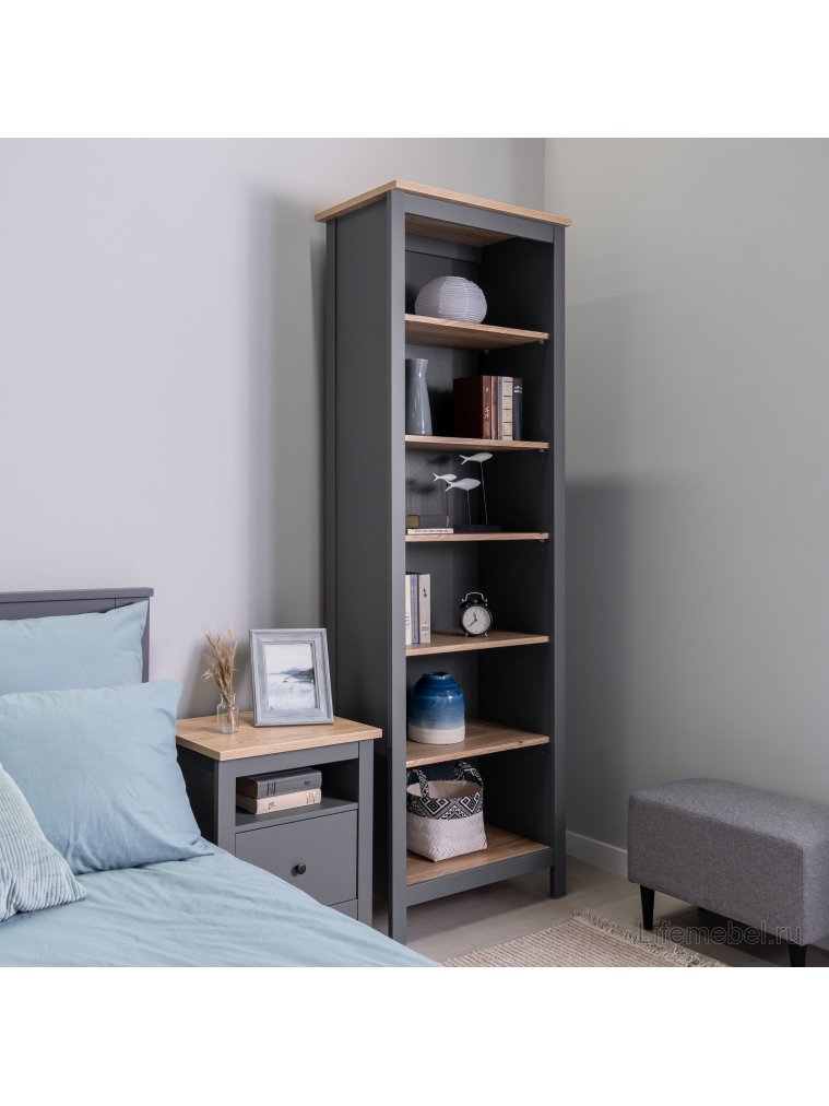 Стеллаж Сага 70 серый / ясень