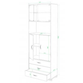 Стеллаж СБ-220М со стеклом карамель / венге