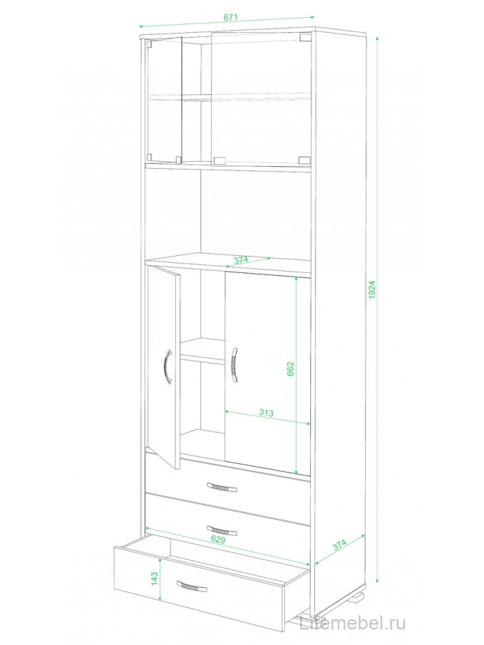 Стеллаж СБ-220М венге