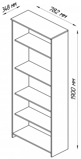 Стеллаж Сириус 78х190 сонома