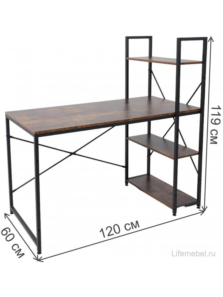 Стеллаж Skyfall черный / коричневый