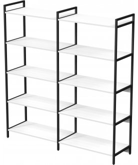 Книжный шкаф двойной 5 полок cubos 10ССД.5.800 белый / черный