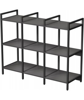 Книжный шкаф тройной 3 полки cubos 10ССТ.3.400 белый / черный графит / черный