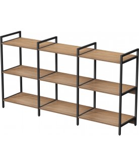 Книжный шкаф тройной 3 полки cubos 10ССТ.3.600 белый / черный