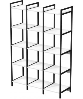 Книжный шкаф тройной 5 полок cubos 10ССТ.5.400 белый / черный