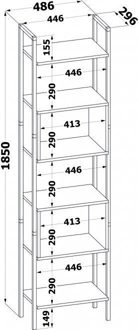 Стеллаж СТ-402 лдсп бетон