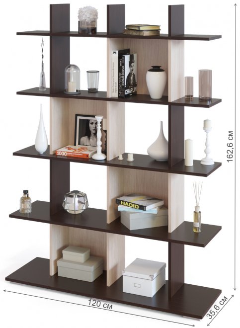 Стеллаж СТ-5 венге / беленый дуб