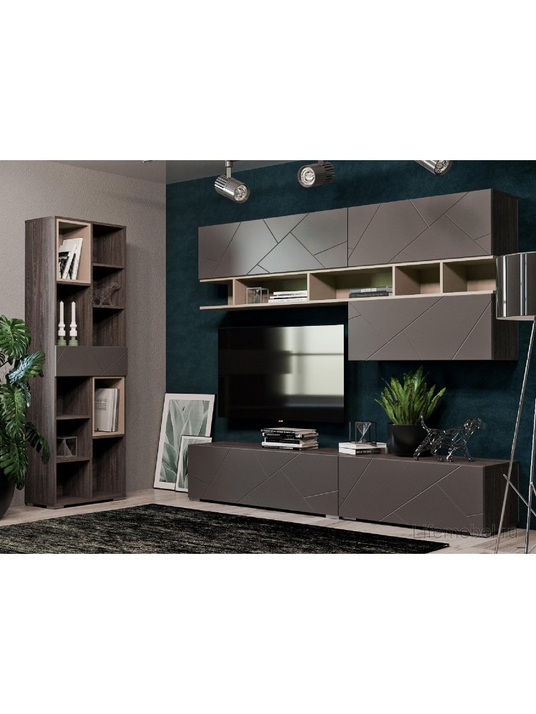 Стеллаж Summit 10 26 НМ 011.94 ПВХ софт графит / капучино / ясень анкор темный kr