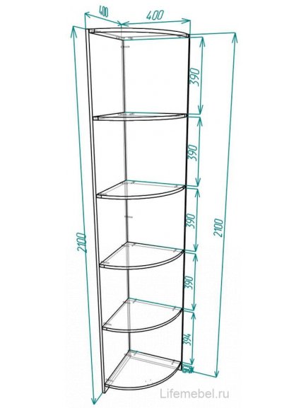 Стеллаж Мебелайн-1 угловой венге