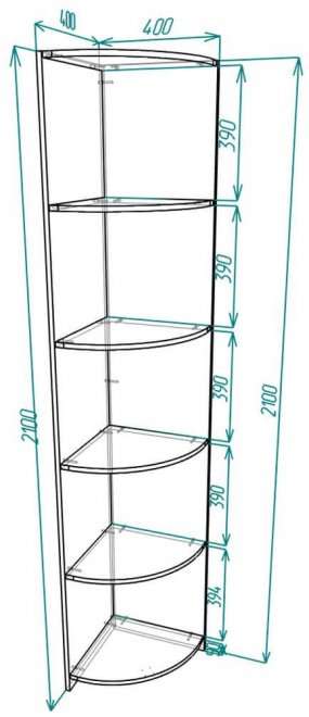 Стеллаж Мебелайн-1 угловой венге