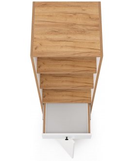 Книжный шкаф Вель 13.146 белый премиум / дуб золотой craft