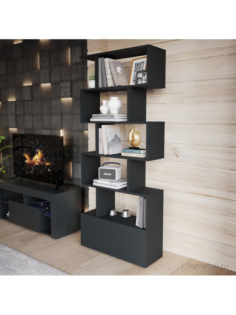 Стеллаж Zett лдсп черный