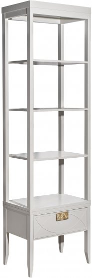 Стеллаж Аурум открытый один ящик бежевый