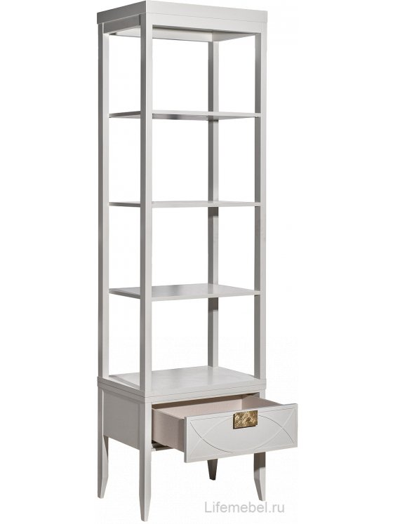 Стеллаж Аурум открытый один ящик бежевый