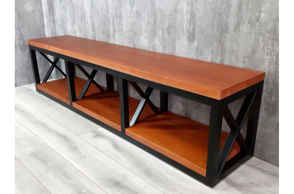 Тумба Akur Loft Tacoma металлокаркас черный декор вишня