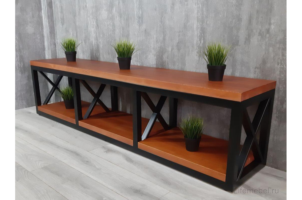 Тумба Akur Loft Tacoma металлокаркас черный декор вишня