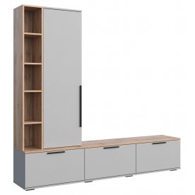 ТВ-тумба Филеста шиншилла серая / дуб вотан