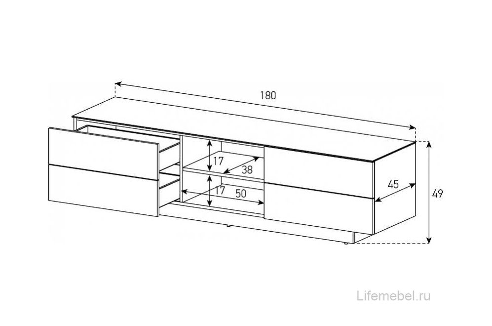 ТВ-тумба LB 1840 GBLK