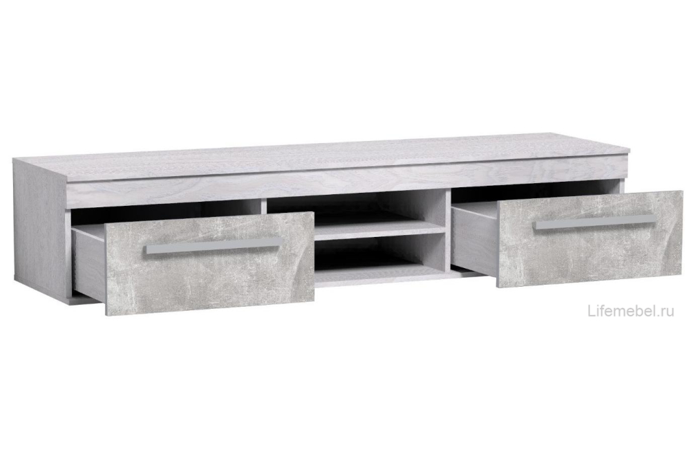 ТВ - тумба Леон 3 ясень анкор светлый / ателье светлый