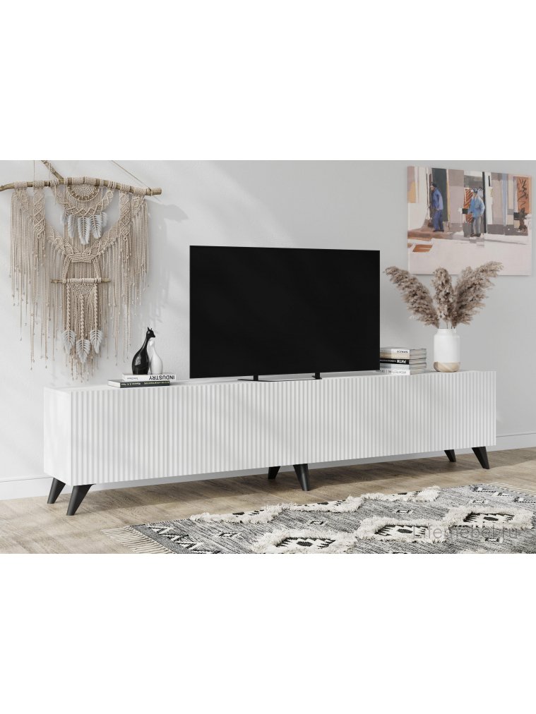 ТВ-тумба Морти белый гладкий / глянцевый белый