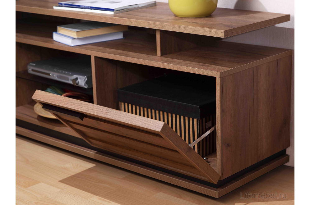 ТВ - тумба Nature 333 дуб табачный craft / дуб табачный craft черный