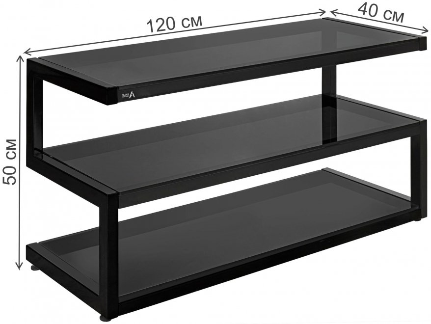 ТВ-тумба Снайк 120 черный / тонированное стекло