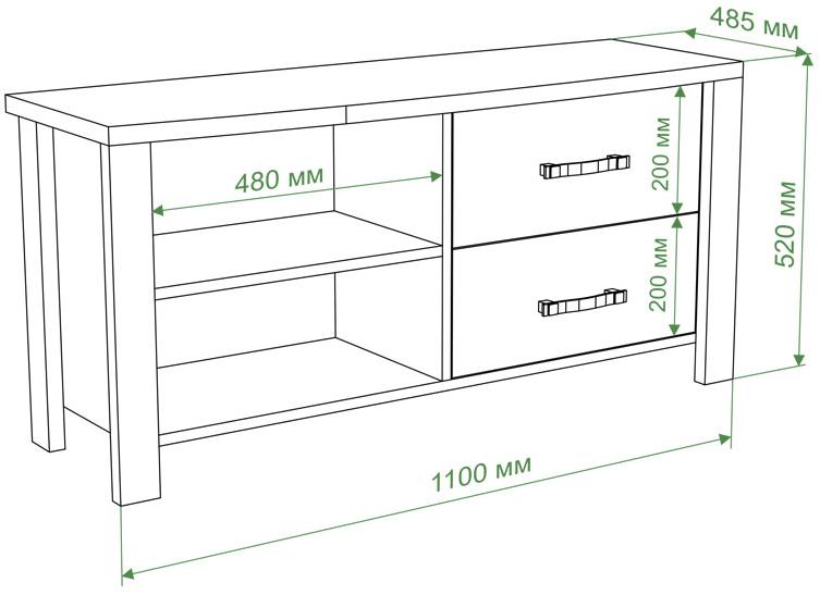 ТВ-тумба ТВД ШБЕ шамони / белая