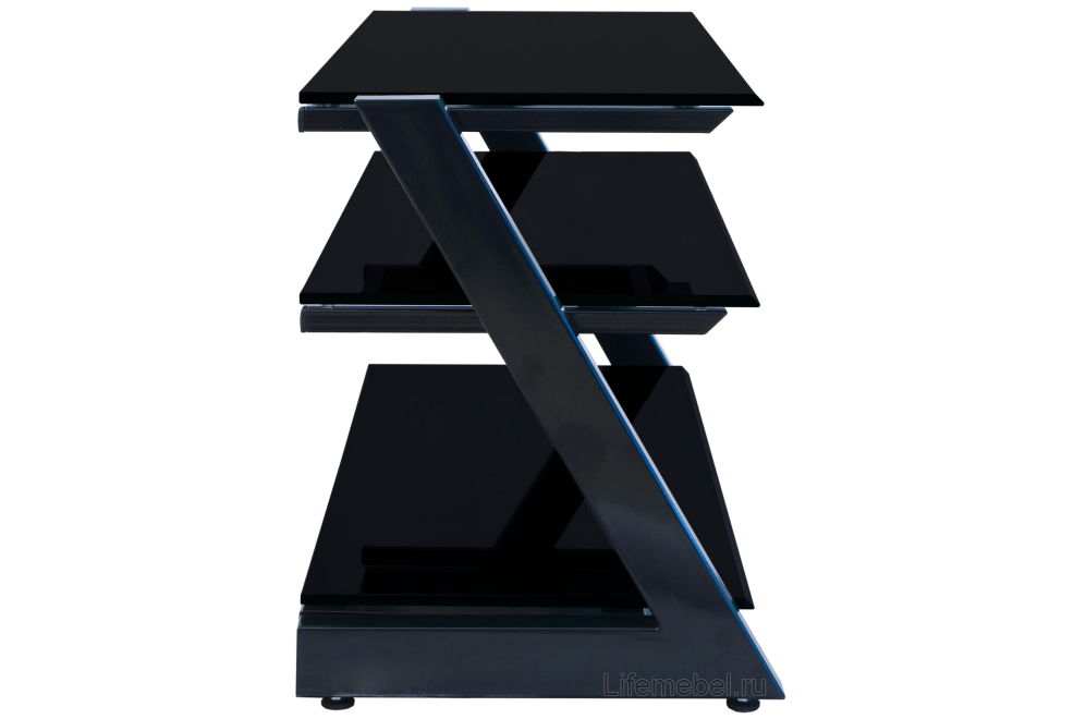 ТВ-тумба Зетка 120 черный / тонированное стекло