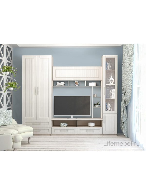 Шкаф Аллегро Прованс вариант 9 бодега / сандал белый