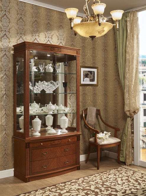 Витрина Axmoble 921 мукали шпон / вишня шпон