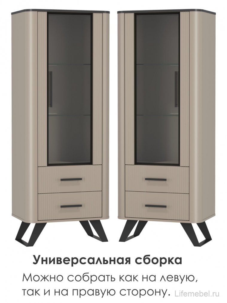 Витрина Фиделия 76.02 серый камень