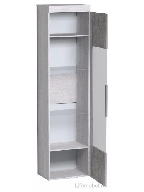 Витрина Леон 1 ясень анкор светлый / ателье светлый высокая