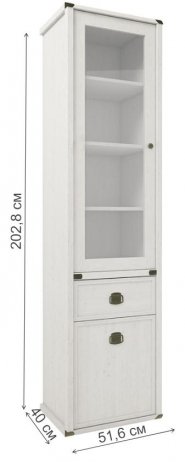 Витрина Magellan 1V1D1S сосна винтаж